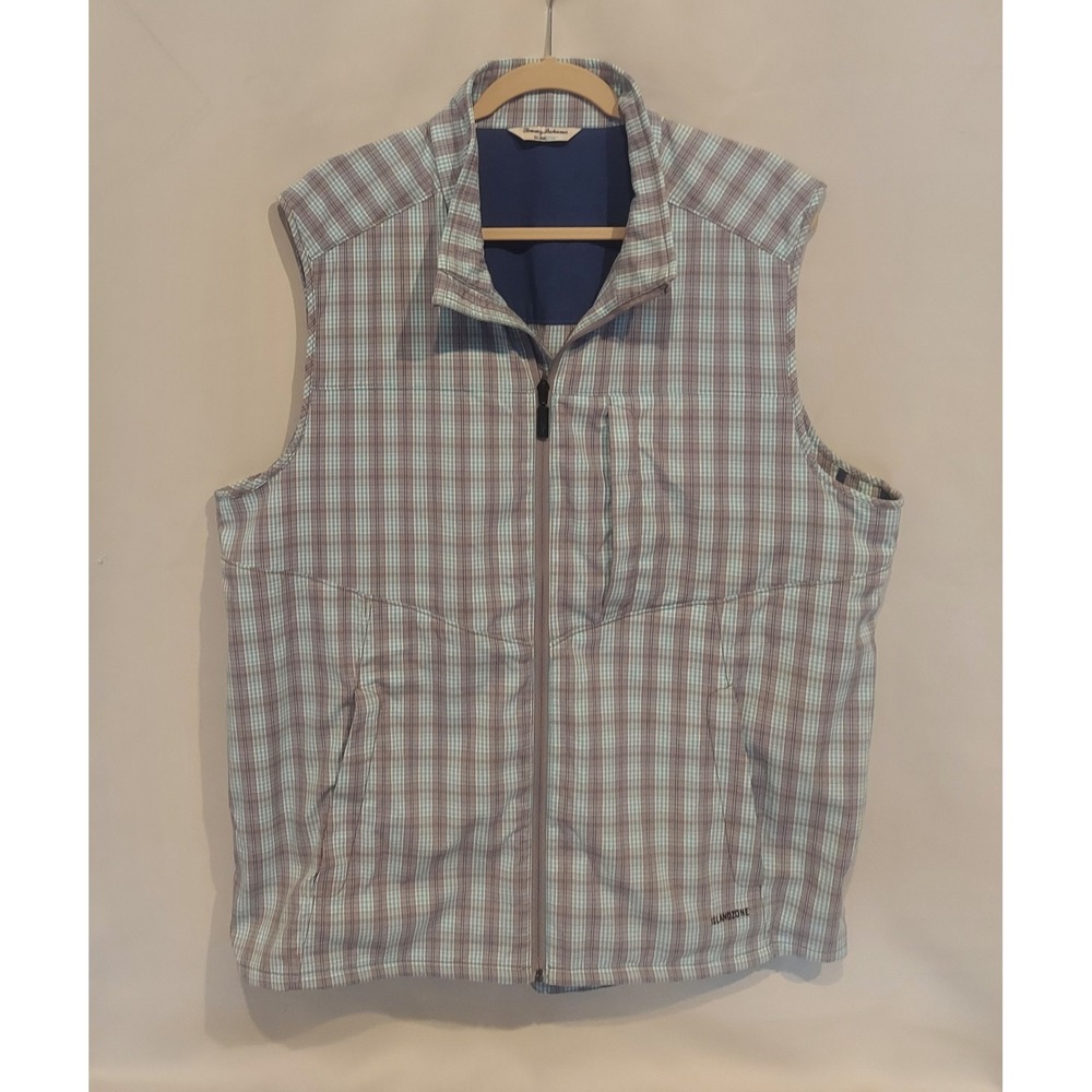 Tommy Bahama Island Zone Mens Plaid Golf Driver Performance Vest Size Large